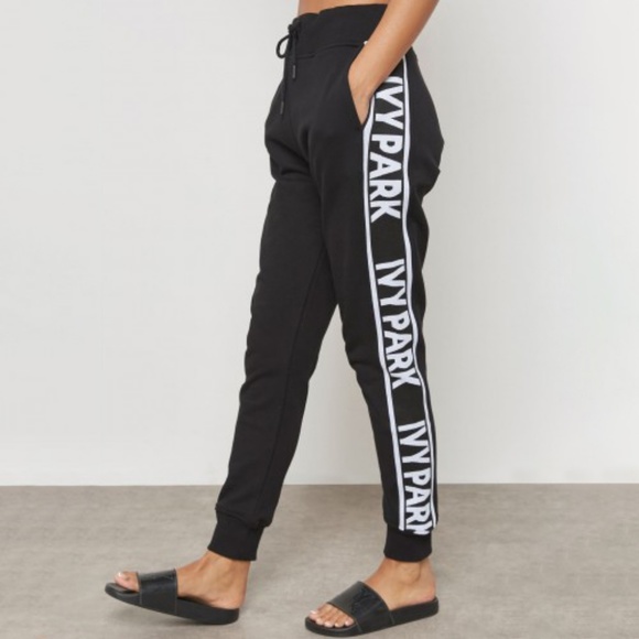 IVY PARK Pants - IVY PARK | Logo Tape Jogger Pants Black Knit